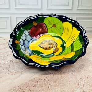 Mexican Talavera Hand Painted Ceramic Pottery Dish